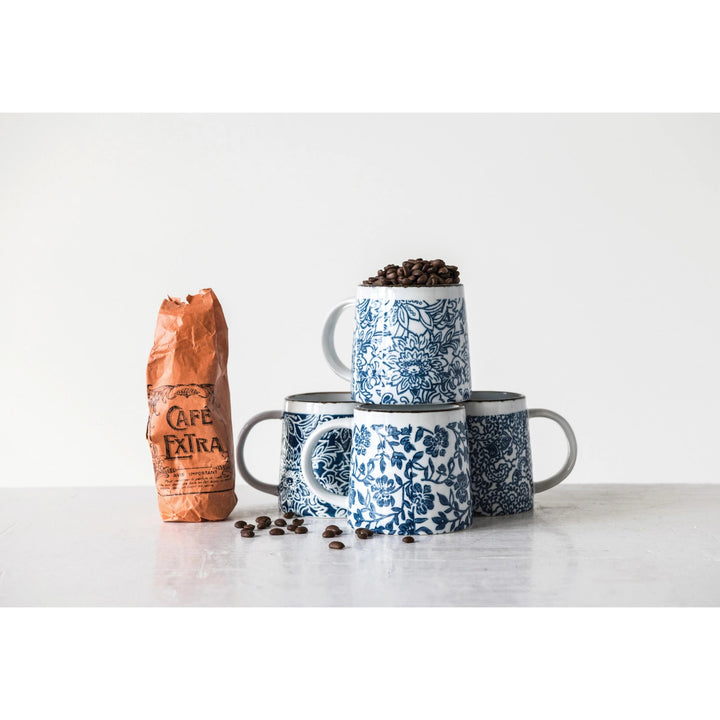 Creative Coop Mug Hand-Stamped Stoneware Mug