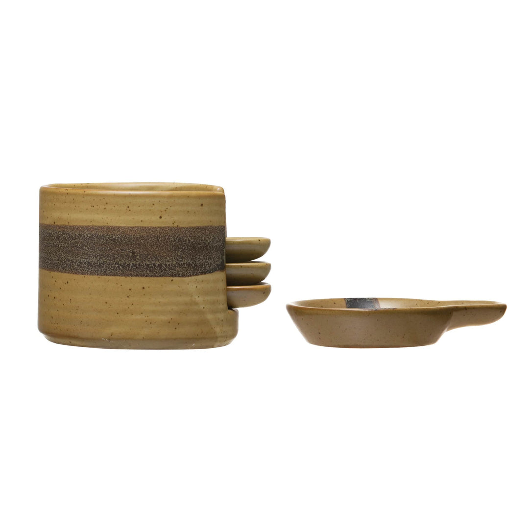 Creative Coop Stoneware Tapas Plates and Holder