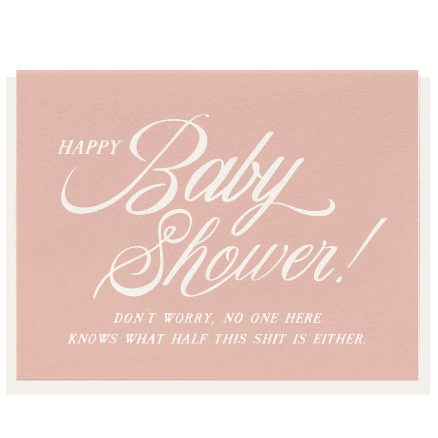 Dahlia Press Card Baby Shower card