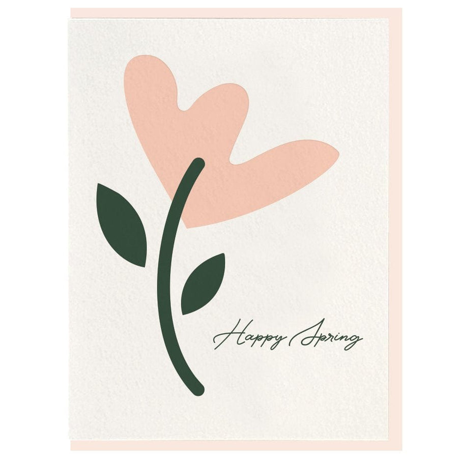 Dahlia Press Card Happy Spring Card