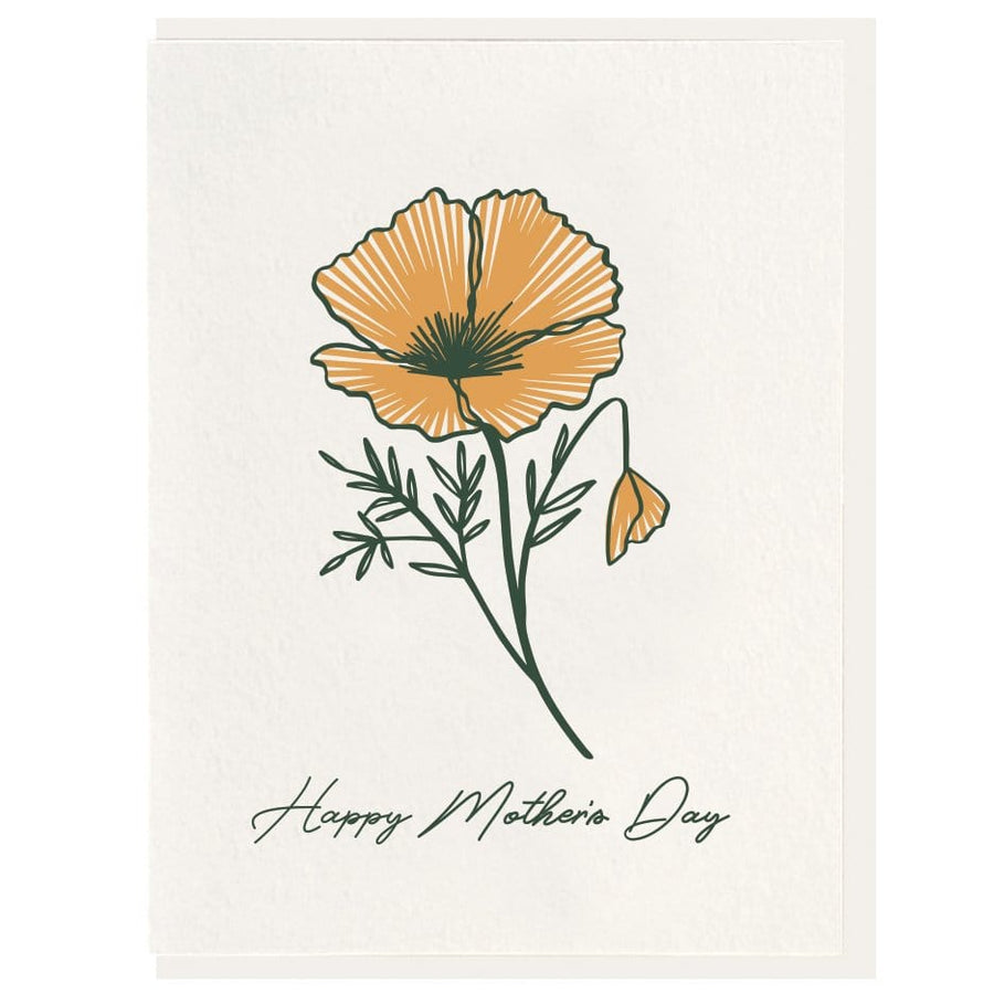 Dahlia Press Card Poppy Mother's Day Card