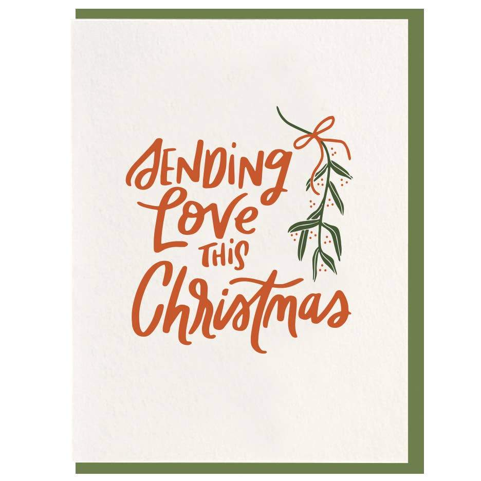 Dahlia Press Card Send Love Xmas - Letterpress Card