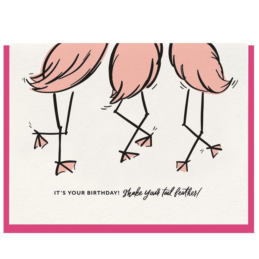 Dahlia Press Card Tail Feathers Birthday Card