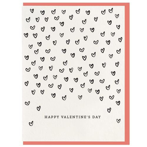 Dahlia Press Single Card Valentine's Day Hearts Card