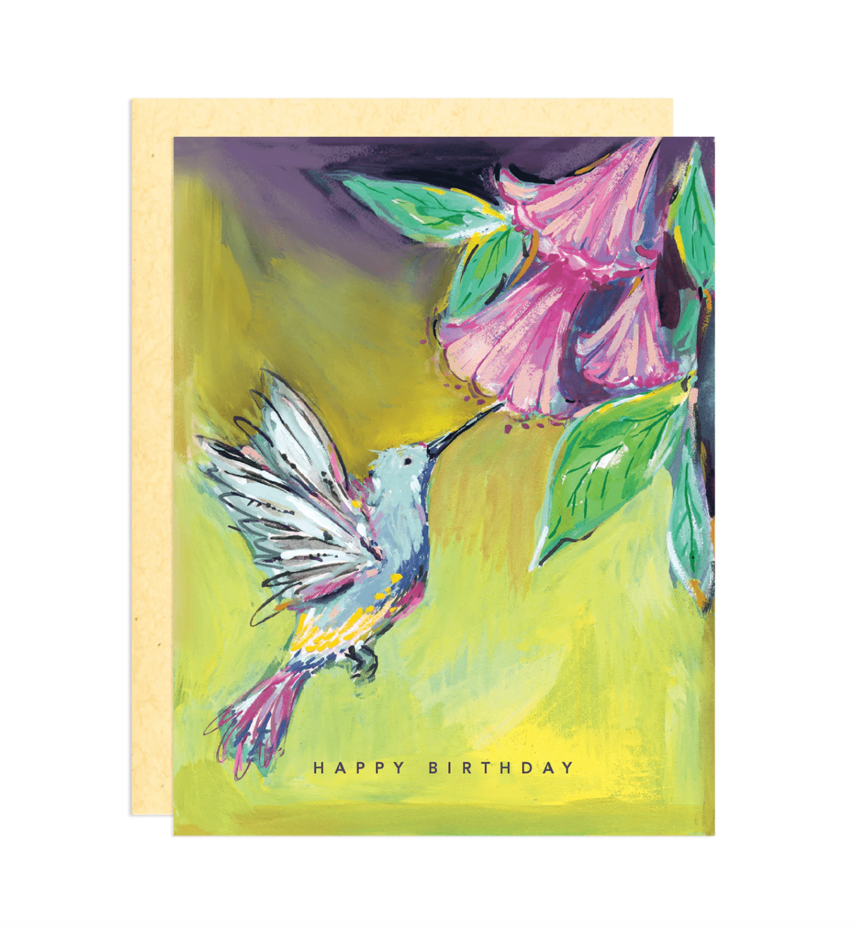 Darling Lemon Single Card Birthday Hummingbird Card