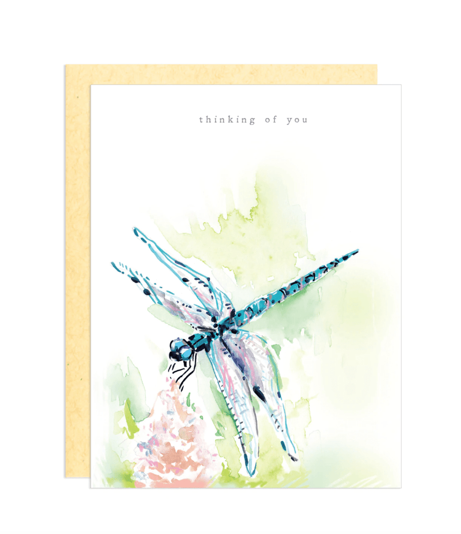 Darling Lemon Single Card Thinking of You Dragonfly Card
