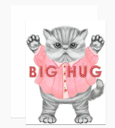 Dear Hancock Card Big Hug Kitten Card