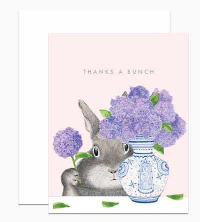 Dear Hancock Card Bunny Arranging Lilacs Card