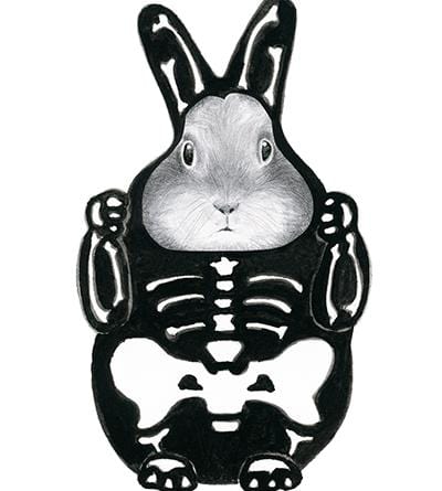 Dear Hancock Card Bunny in a Skeleton Costume
