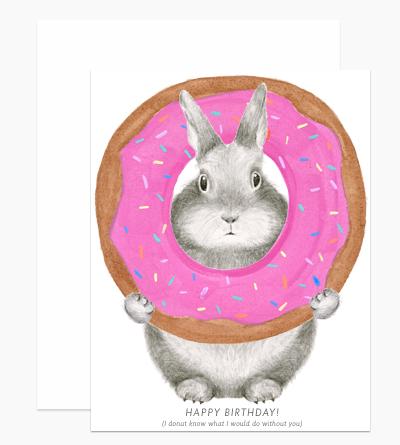 Dear Hancock Card Donut Bunny Birthday Card
