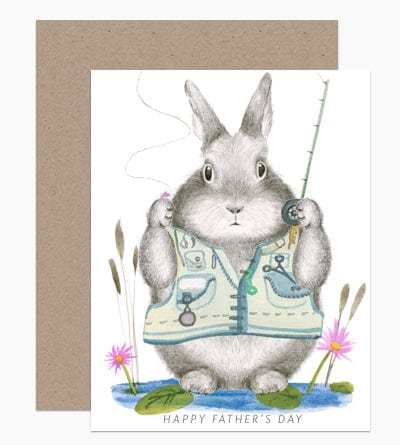 Dear Hancock Card Father's Day Fishing Bunny Card