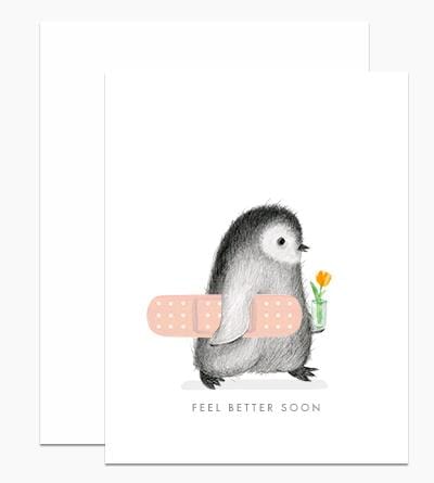 Dear Hancock Card Feel Better Penguin Card