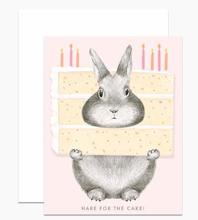 Dear Hancock Card Hare for the Cake Card