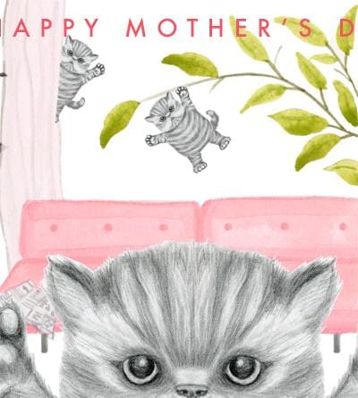 Dear Hancock Card Mother's Day Naughty Kittens Card
