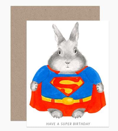 Dear Hancock Card Super Birthday Bunny Card