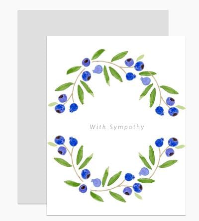 Dear Hancock Card Sympathy Blueberry Wreath Card