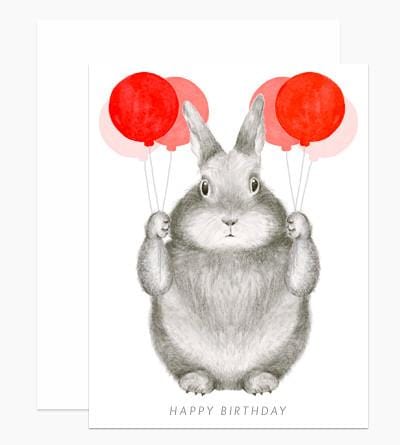 The Birthday Bunny with Balloons card