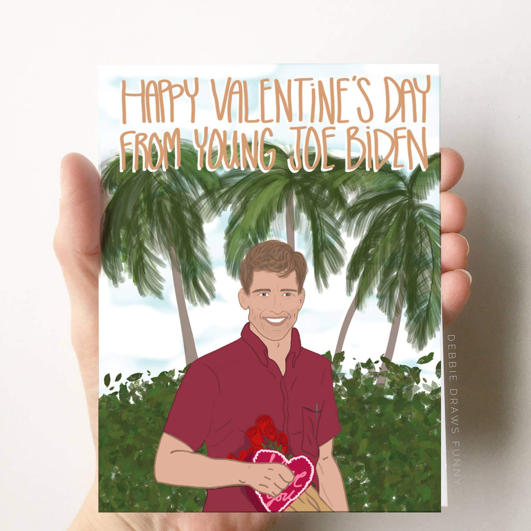 Debbie Draws Funny Card Young Joe Biden Valentine's Day Card