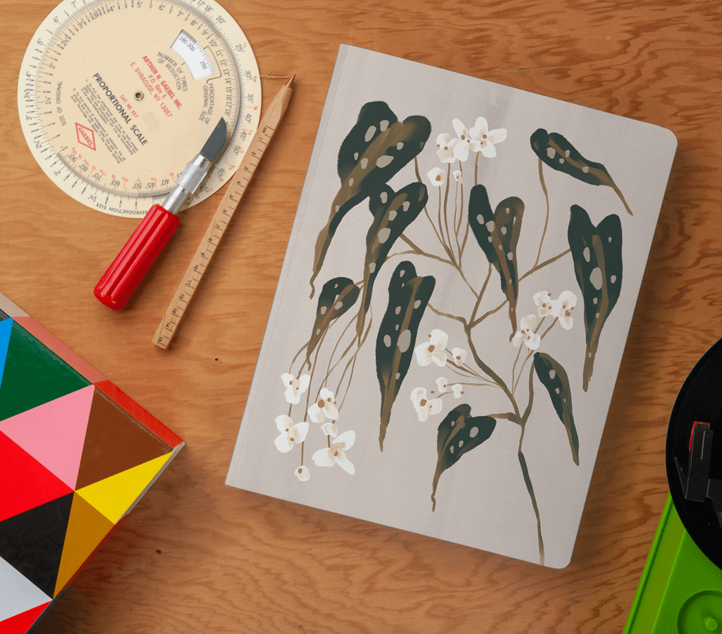 Denik Notebook Begonia Plant Medium Layflat Notebook