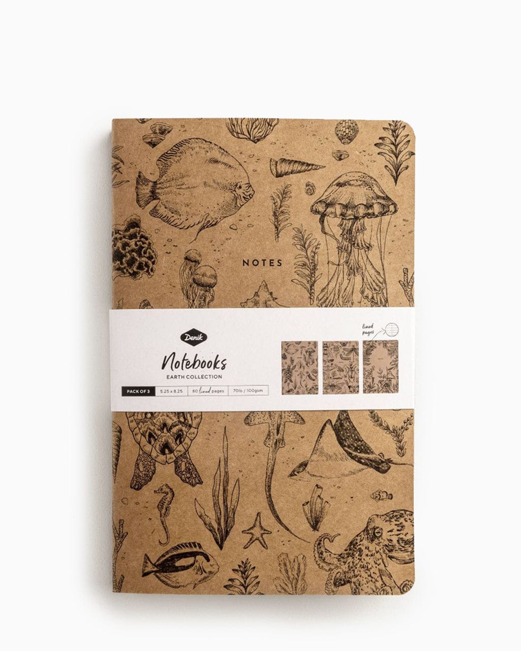 Denik Notebook Science Notes 3 Pack - Line Notebooks