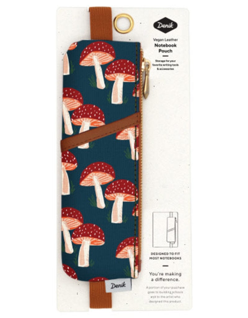 Denik Pencil Case Navy Mushrooms Notebook Pouch