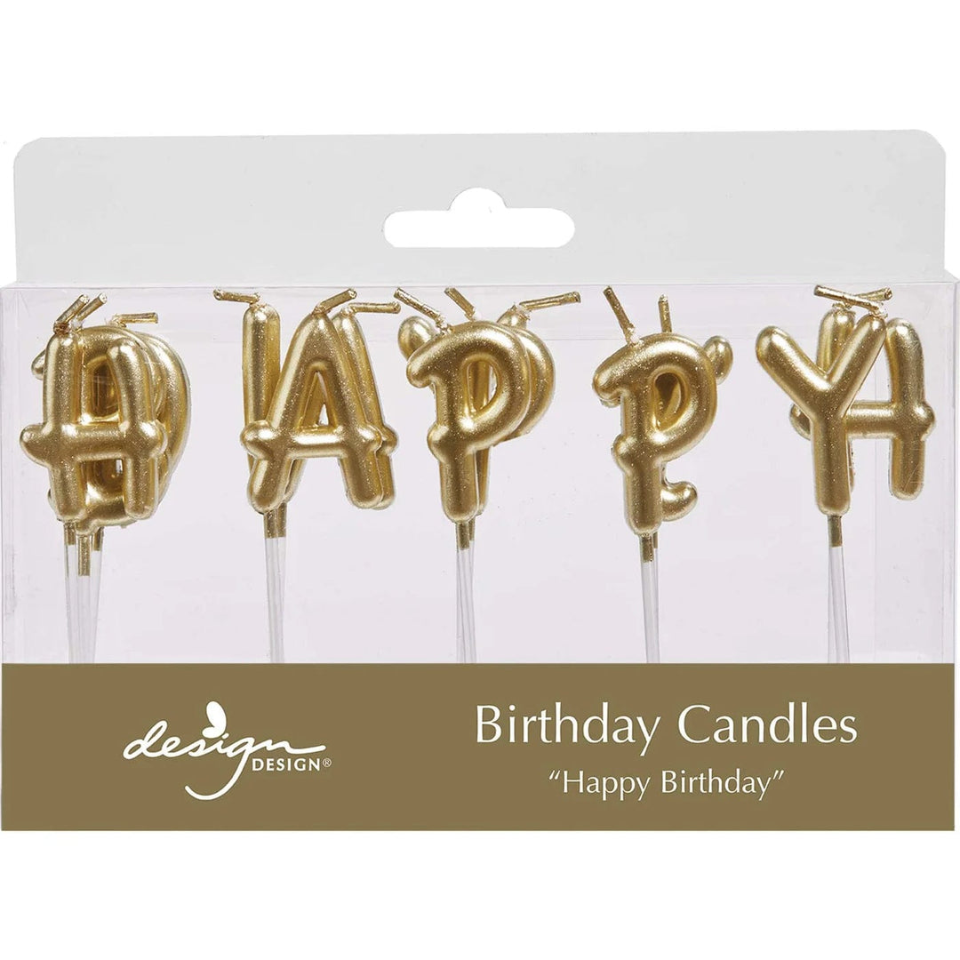 Design Design Birthday Candles Birthday Letters–Gold Sculpted Candles