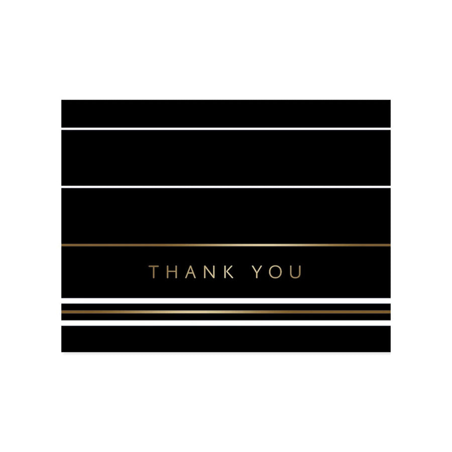 Design Design Boxed Card Set Classic Stripe Black Thank You Cards Boxed Set