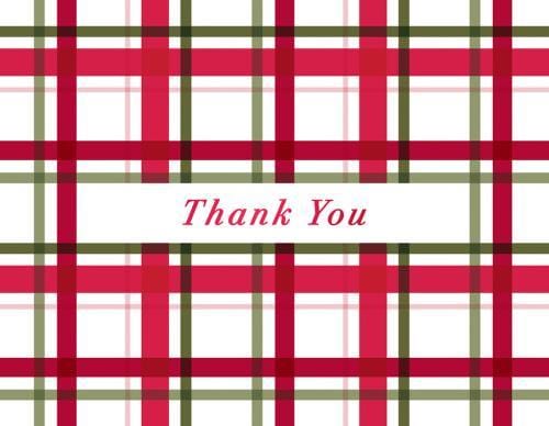Design Design Boxed Cards Plaid Christmas Thank You Boxed Cards