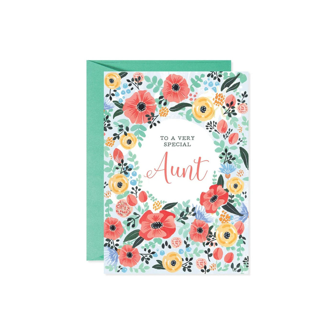 Design Design Card Floral Border Aunt