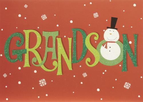 Design Design Card Grandson Snowman Card