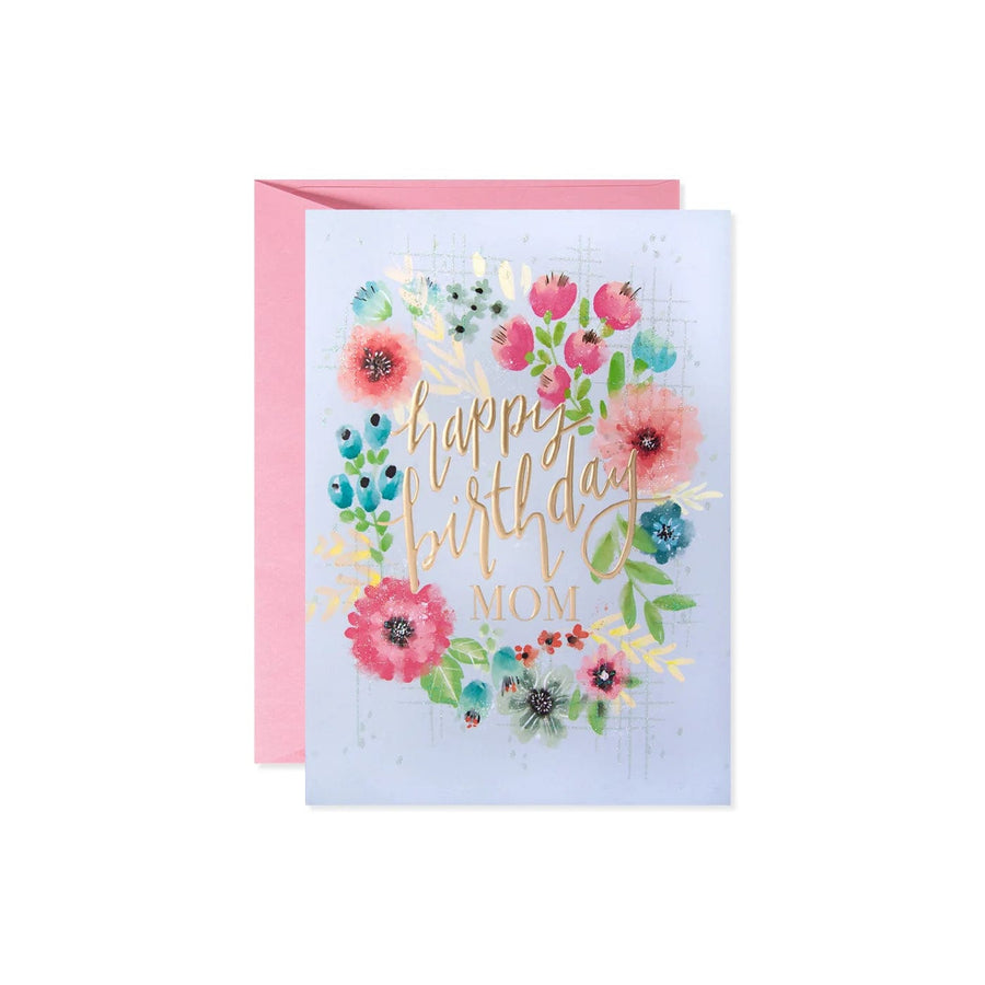 Design Design Card Pink and Teal Mom Floral