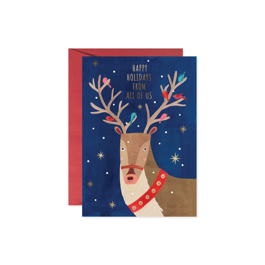 Design Design Card Reindeer Antlers with Birds Card