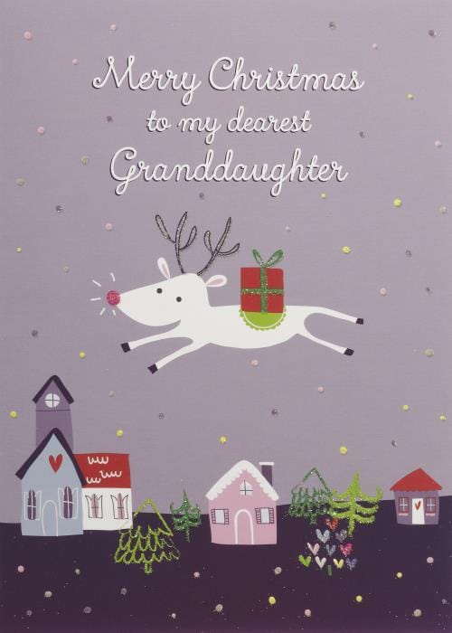 Design Design Card Reindeer Flight Granddaughter Card
