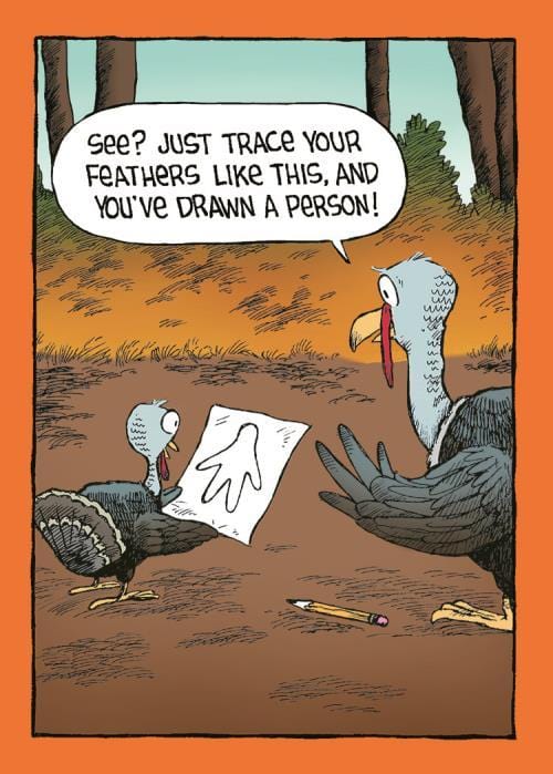 Design Design Card Trace Feather Thanksgiving Card