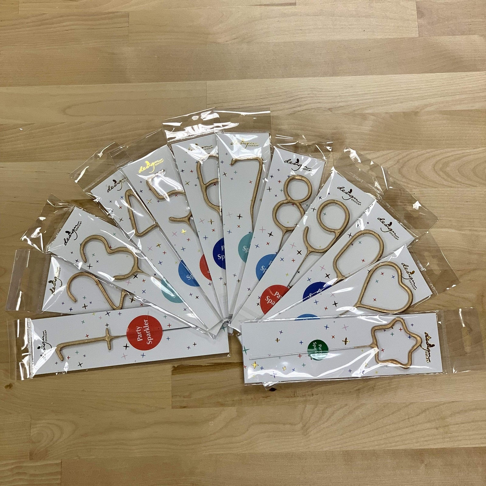 Design Design Party Supplies Sparkler Number Cake Toppers