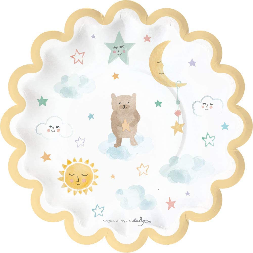 Design Design Party Supplies Sweet Dreams Round Scalloped Dessert Plate