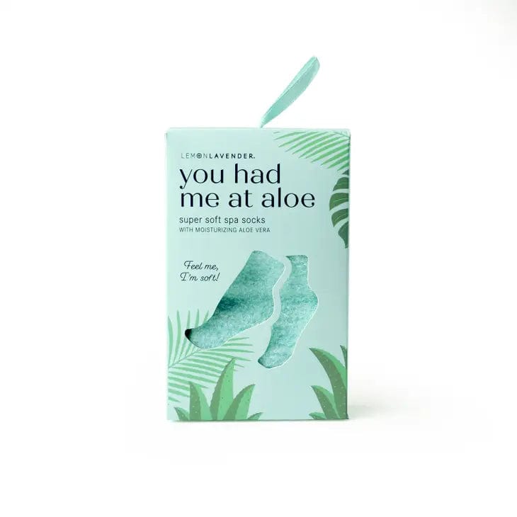 DM Merchandising Lemon Lavender "You Had Me At Aloe" Super Soft Spa Socks