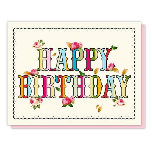 Driscoll Designs Card Happy Birthday Roses Card
