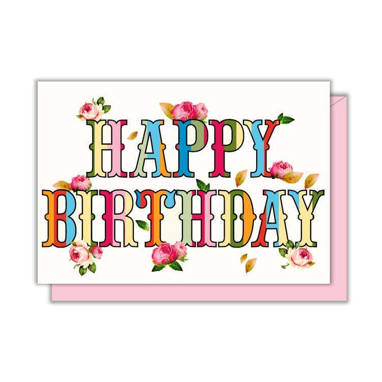 Driscoll Designs Card Happy Birthday Striped Enclosure Card