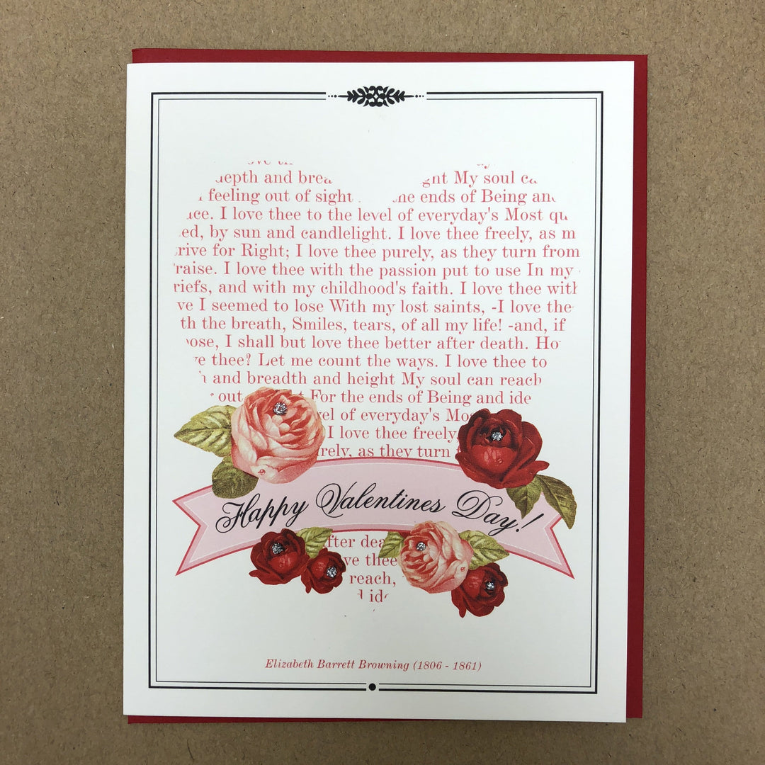 Driscoll Designs Card Happy Valentine's Day Elizabeth Browning Quote