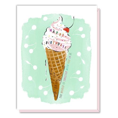 Driscoll Designs Card Ice Cream Cone Birthday Card
