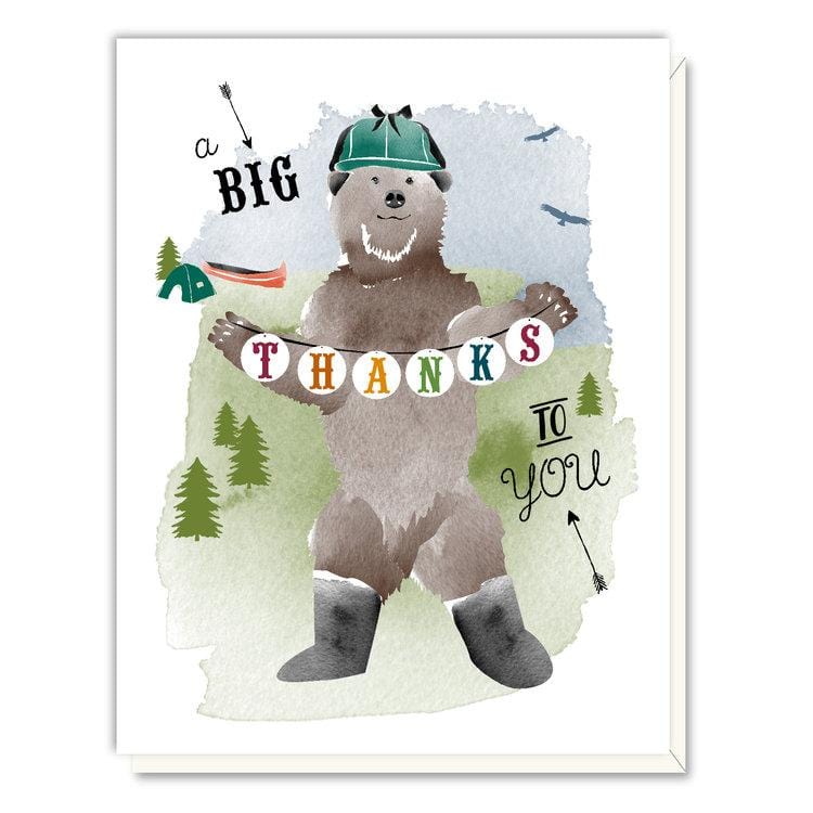 Driscoll Designs Card Individual Big Bear Happy Camper Thank You Card