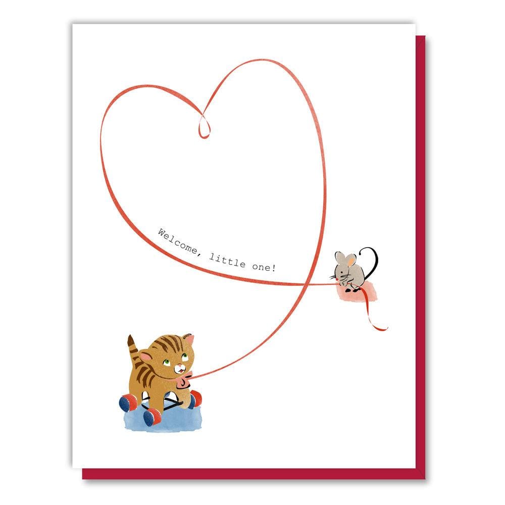 Driscoll Designs Card Mouse with Cat Toy Baby Card
