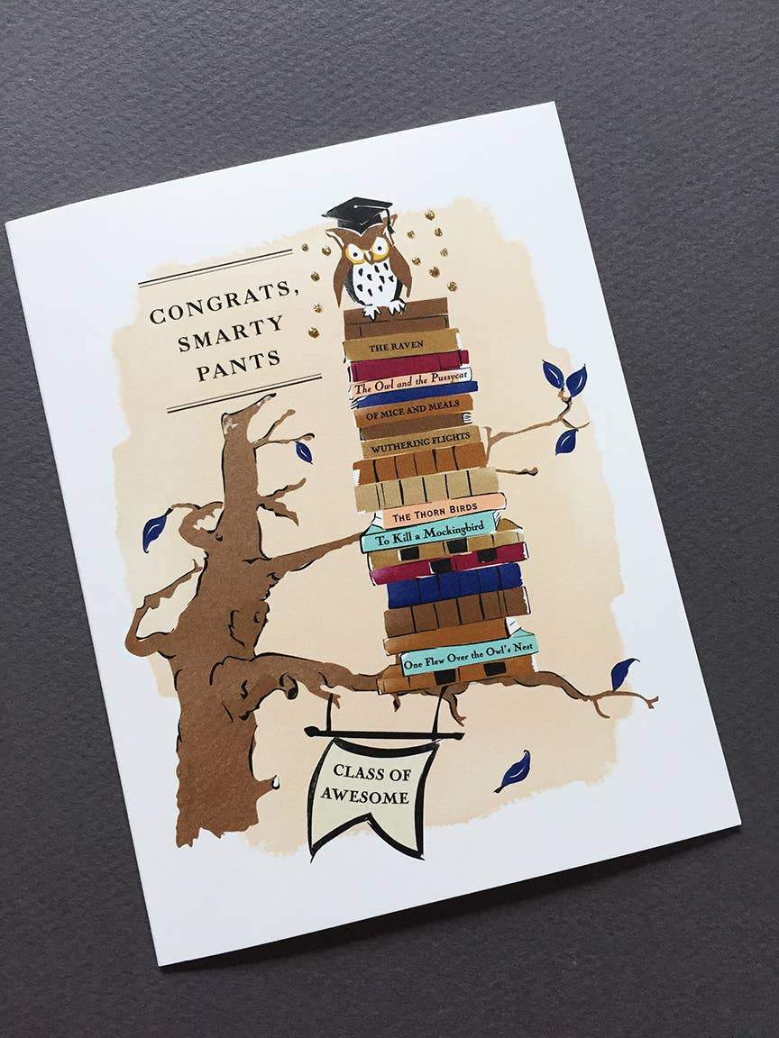 Driscoll Designs Card Wise Owl Graduation Card