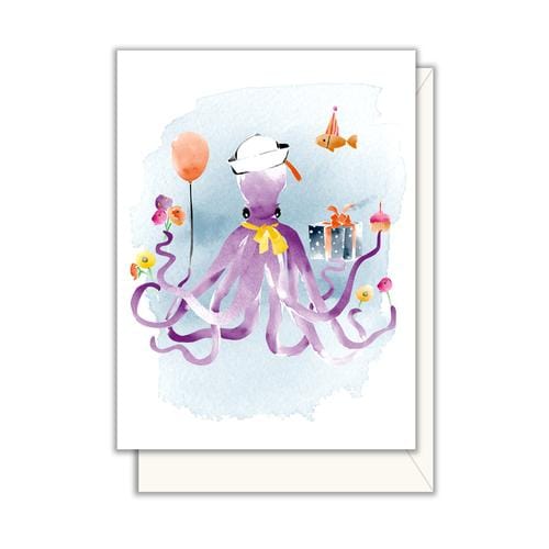 Driscoll Designs Single Card Party Octopus Enclosure Card