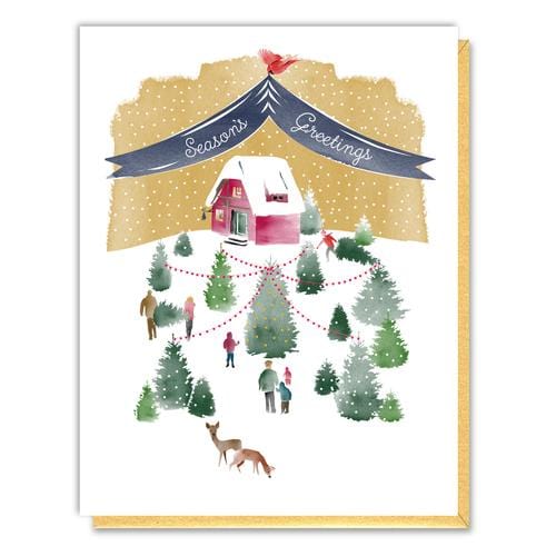 Driscoll Designs Single Card Tree Farm Season's Greeting Card