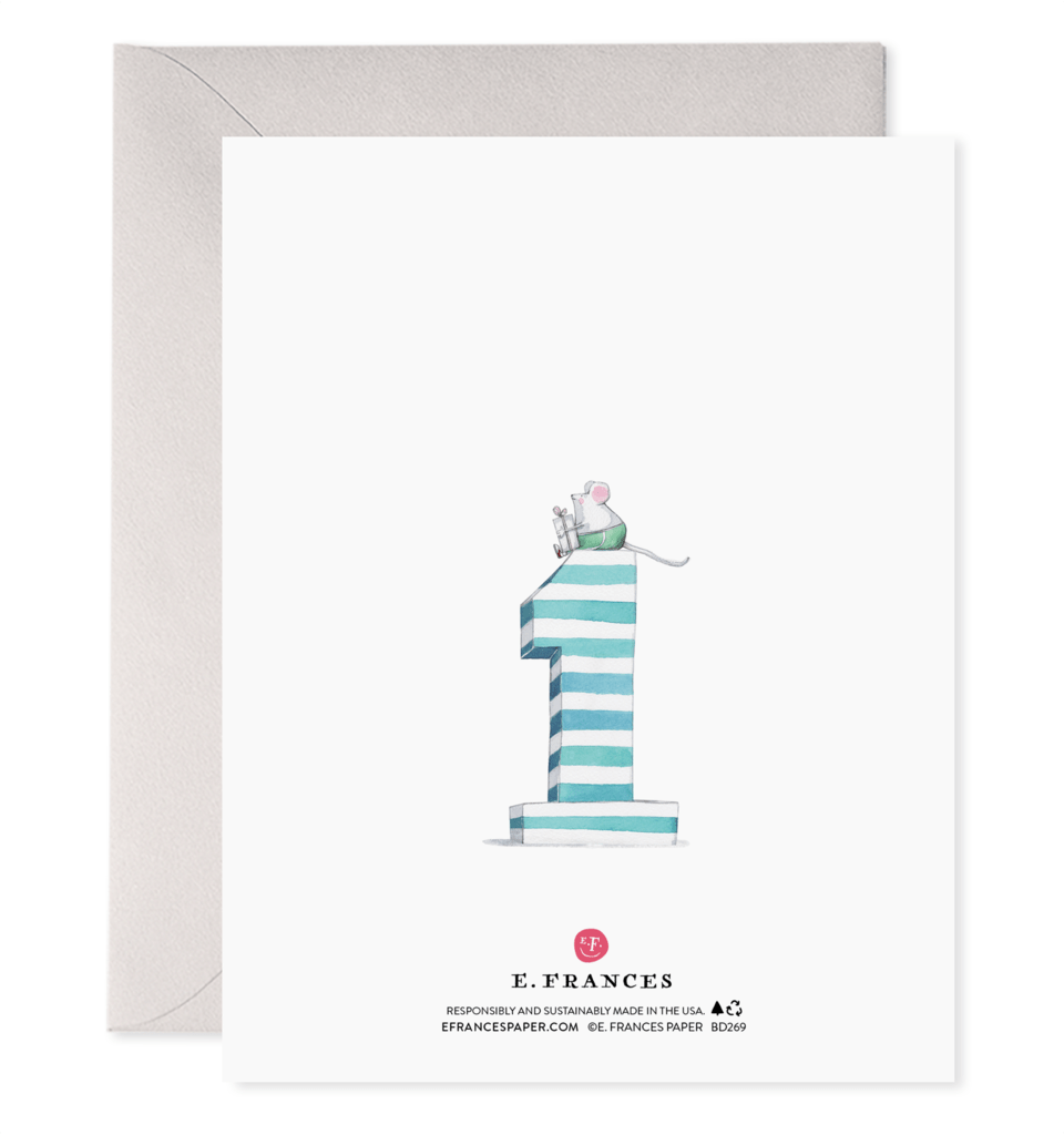 E. Frances Paper Card 1st Birthday Card