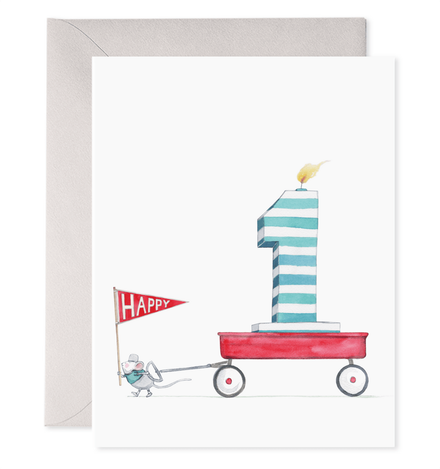 E. Frances Paper Card 1st Birthday Card