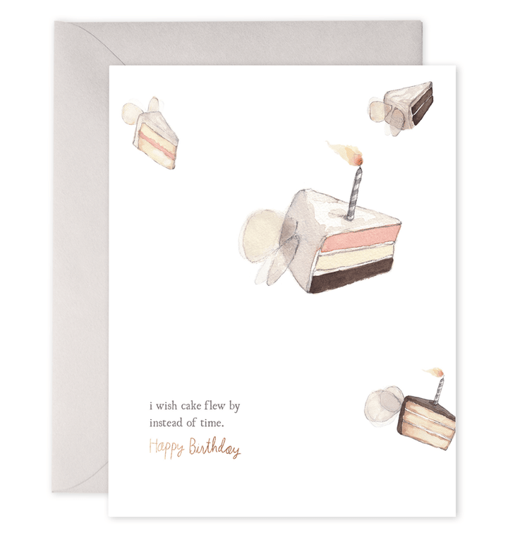 E. Frances Paper Card Flying Cake Birthday Card