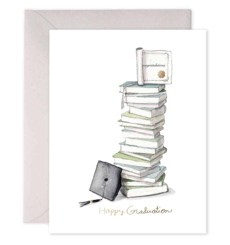 E. Frances Paper Card Grad Book Stack Card